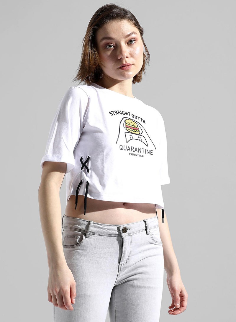 PINACOLADA Women's Chalk White Straight Outta Quarantine Top  - Image 5