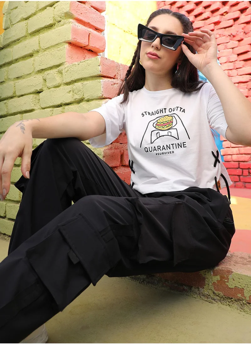 بينيا كولادا Women's Chalk White Straight Outta Quarantine Top