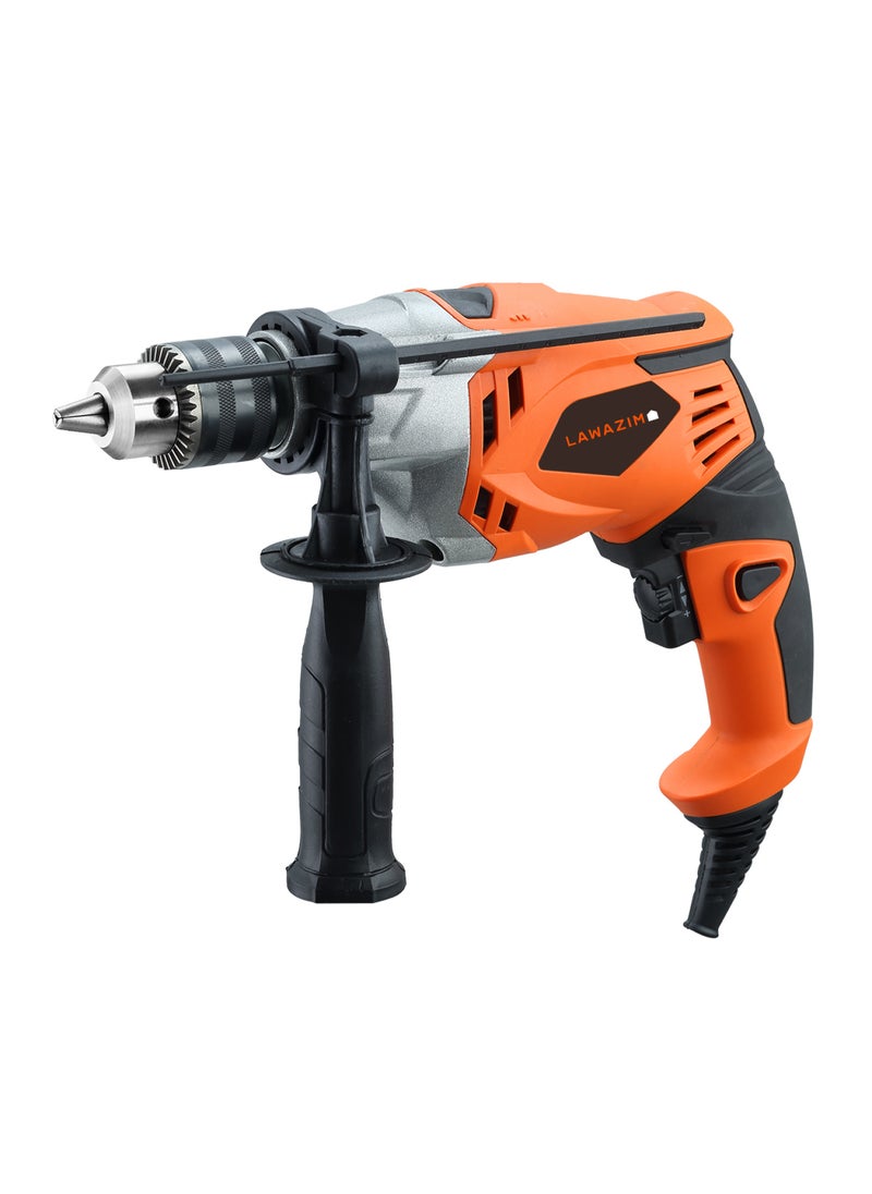 LAWAZIM Impact Drill -13mm, 950W, 0-3200 RPM- Rotary Corded Hammer Drill with Forward/Reverse Switch, Adjustable Chuck Lock Button Depth Gauge, 360° Auxiliary Handle, Ergonomic Grip for Wood  - Image 1