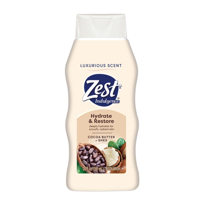 Zest Body Wash - Enriched with Wild Cocoa Butter and Shea - Hydrating Body Soap - Suitable for All Skin Types - Cocoa Butter and Shea - 20 oz - Image 1