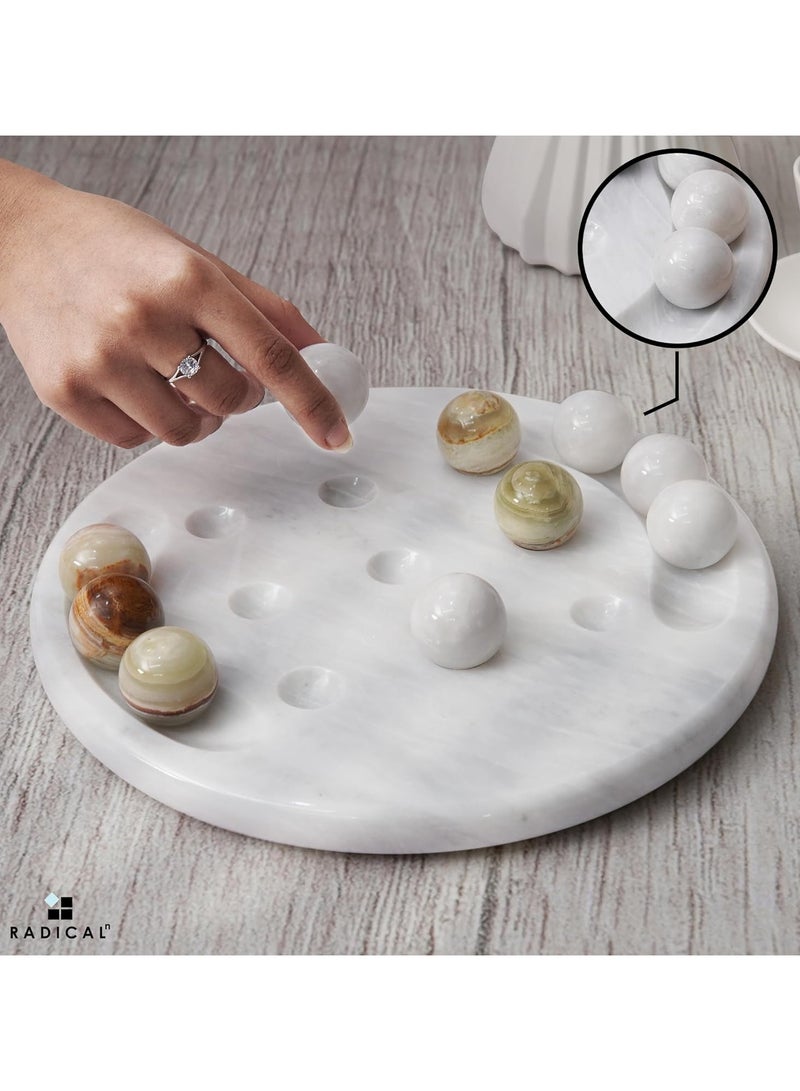 راديكالن لعبة تيك تاك تو الرخامية باللونين الأبيض والأخضر، مقاس 10 بوصات، مصنوعة يدويًا، طاولات قهوة - ليالي الألعاب للكبار - ألعاب حفلات للكبار - Image 2