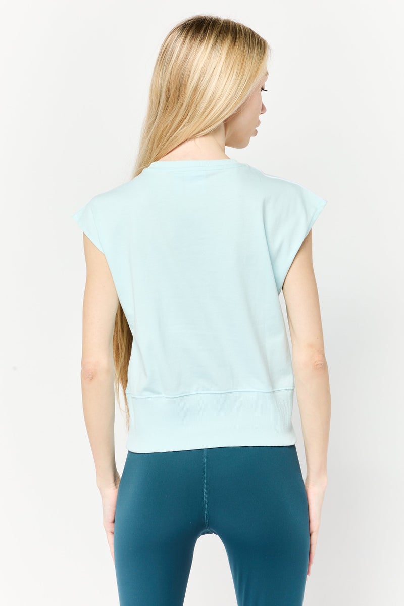 adidas Originals Women Sportswear Fit Brand Logo Training Top, Light Blue - Image 4