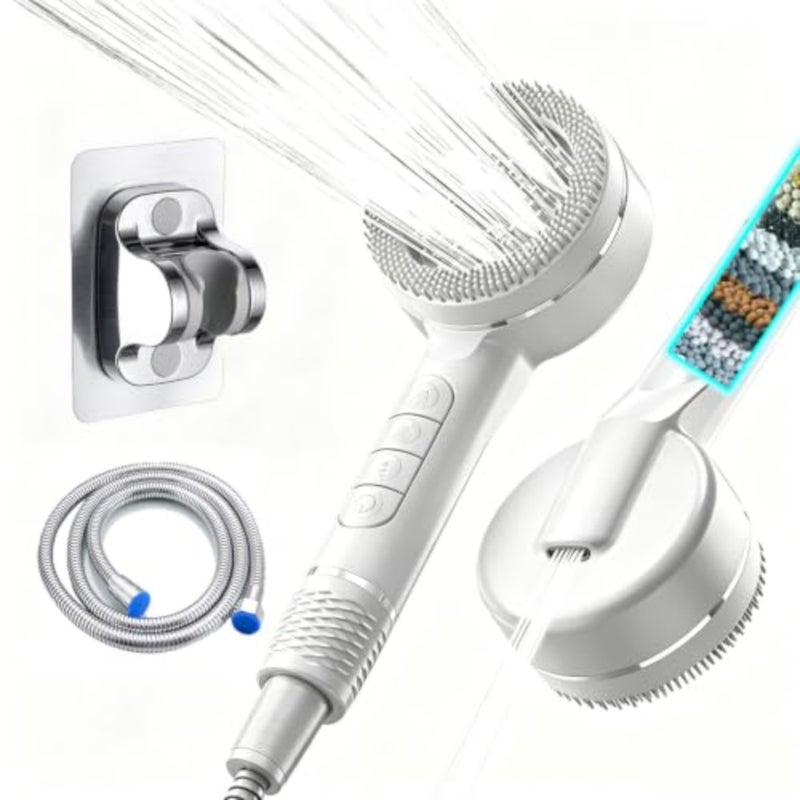 3-in-1 Shower Set: High Pressure Filtered Shower Head, 4 Spray Modes + 1.5M Hose and No-Drill Holder, Water Saving Aquaflow Shower Set - Image 1