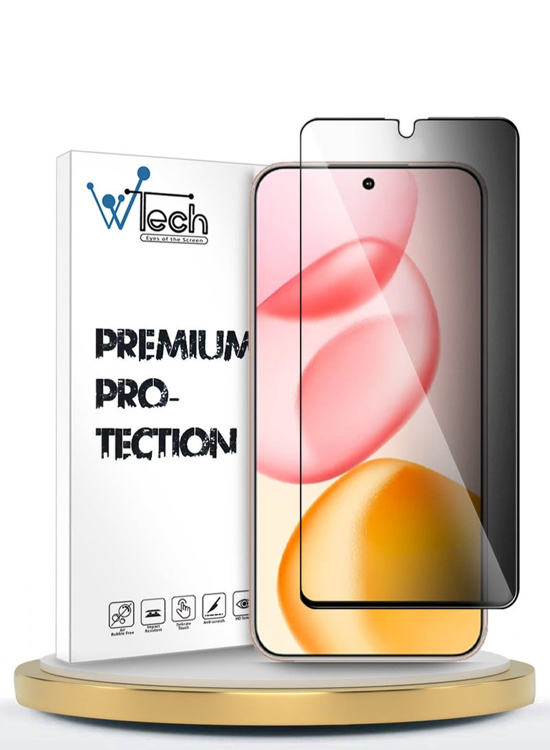 Wtech Honor 400 5G 2025 Premium E2E Series Privacy Full Glue Full Cover Tempered Glass Screen Protector (MSGECP) - Clear/Black - Image 2