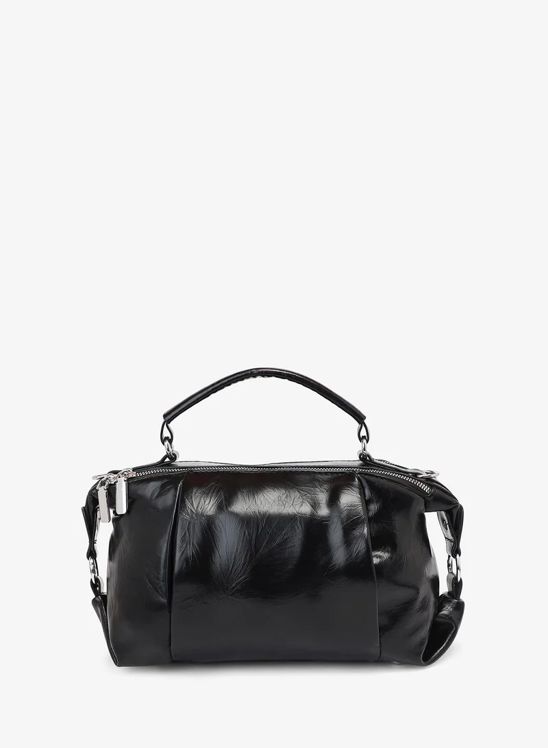 Haute Sauce  Solid Zip Lock Regular Vegan Leather Hand Bag For Women for Women | Best Price UAE