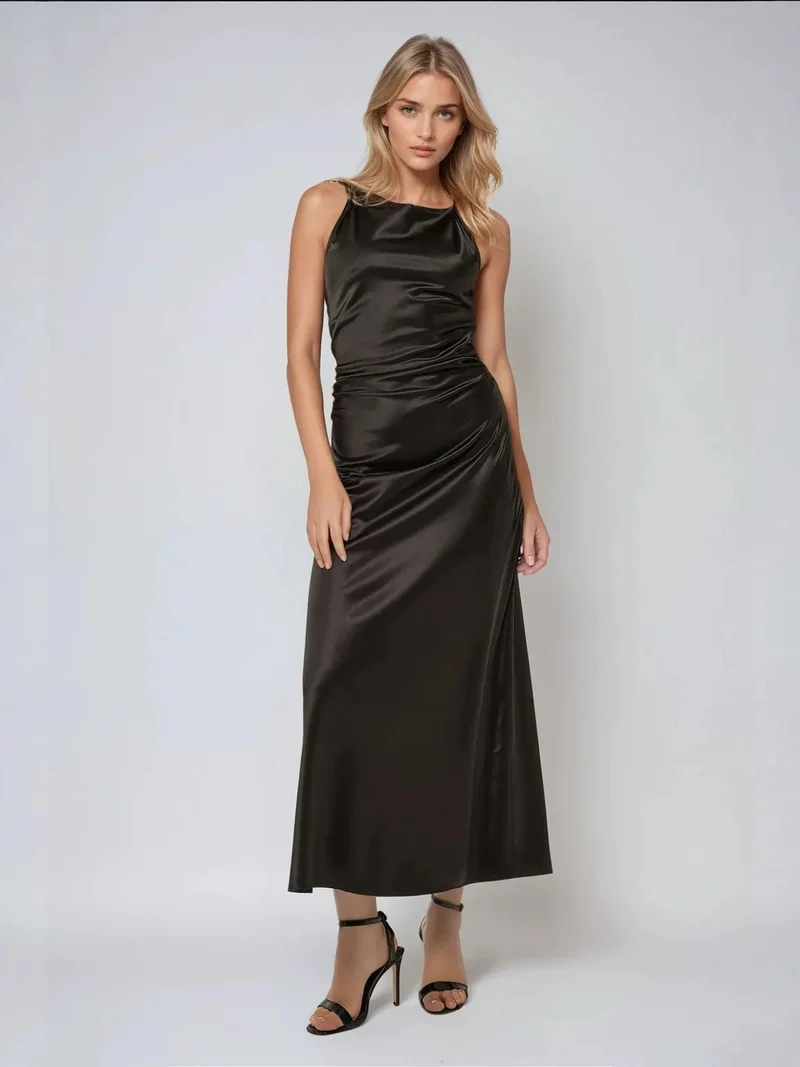 زوبعة فستان ماكسي ساتان