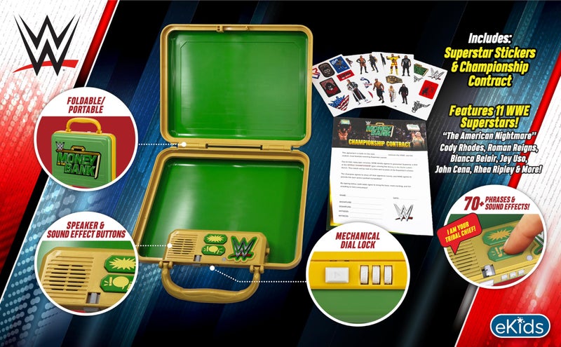eKids WWE Money in The Bank Electronic Case for Kids, Money Box Includes Mechanical Lock and Sound Effects Featuring 11 WWE Superstars - Image 2