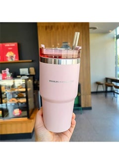 Stanley Insulated mug with straw lid, for water, Iced Tea or Coffee, Juice and Smoothie 20 oz,pink  - Image 3