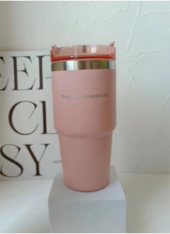 Stanley Insulated mug with straw lid, for water, Iced Tea or Coffee, Juice and Smoothie 20 oz,pink  - Image 2
