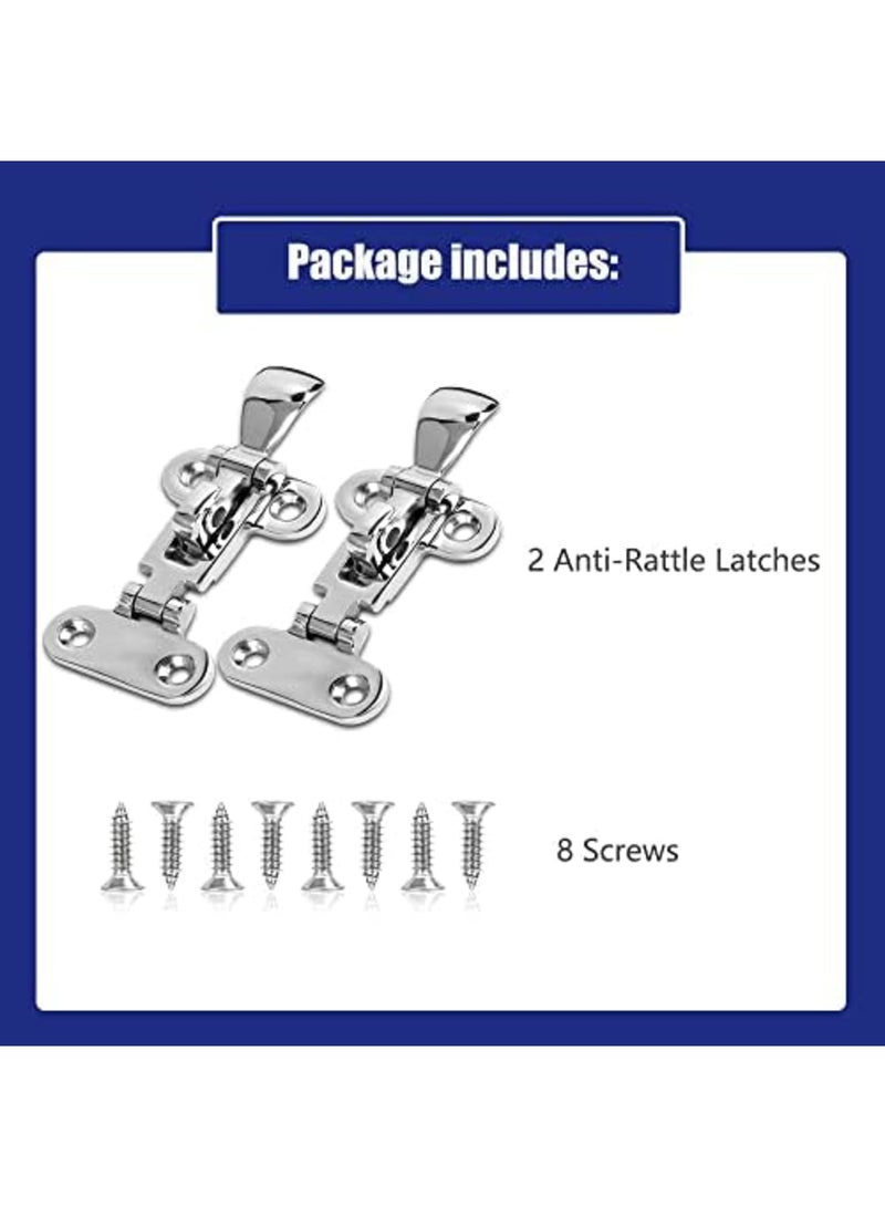 SYOSI Marine Grade Boat Door Hatch Anti-Rattle Latches, 316 Stainless Steel Universal Lockable Hold down Clamp Latch, Solid Construction, Marine Grade Hatch Hardware Fasteners with Screws (2 Pack) - Image 3