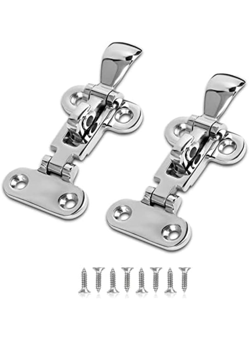 SYOSI Marine Grade Boat Door Hatch Anti-Rattle Latches, 316 Stainless Steel Universal Lockable Hold down Clamp Latch, Solid Construction, Marine Grade Hatch Hardware Fasteners with Screws (2 Pack) - Image 1