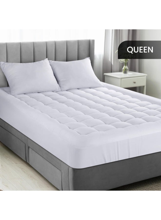 Utopia Bedding Quilted Fitted Premium Mattress Pad Queen Size - Pillow Top Mattress Topper - Elastic Fitted Fluffy Mattress Protector - Mattress Cover Stretches up to 16 Inches Deep -Machine Washable - Image 3