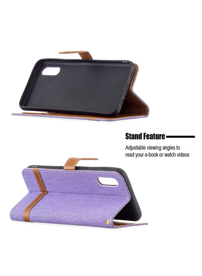 S-TOP Case For Samsung Galaxy A02 Color Matching Denim Texture Horizontal Flip Leather Case with Holder & Card Slots & Wallet & Lanyard - Image 4