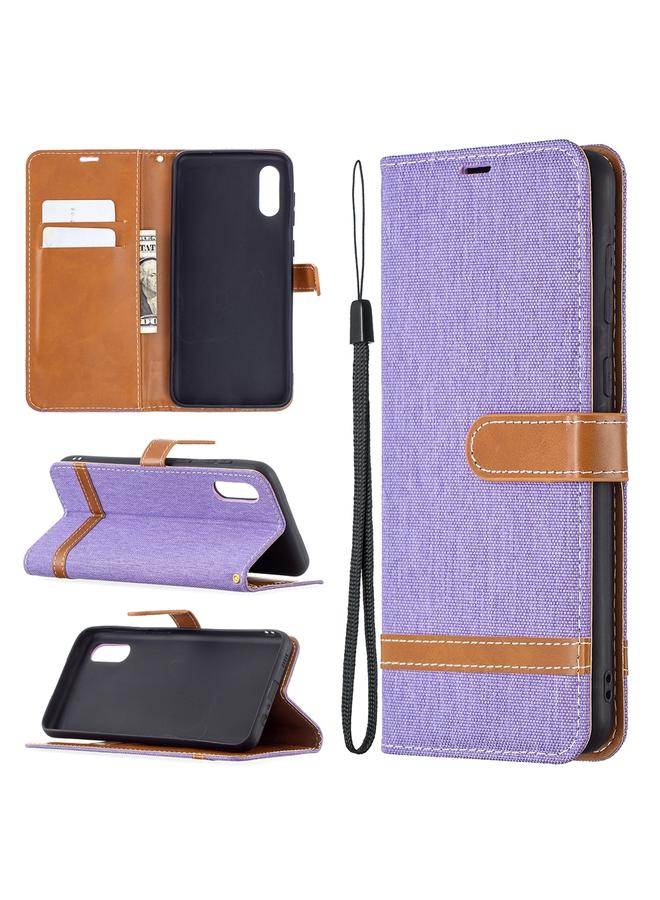 S-TOP Case For Samsung Galaxy A02 Color Matching Denim Texture Horizontal Flip Leather Case with Holder & Card Slots & Wallet & Lanyard - Image 1