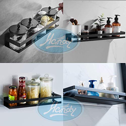 HANDY Stainless Steel Luxurious Accessories Multipurpose Kitchen, Bathroom Shelf with Matt Black Finish Square Modern Style Wall Mounted Bath Shower Basket - Image 2