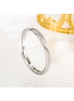 Mobius Infinity Love Open Ring for Couples Men's (Copper Plated White Gold)