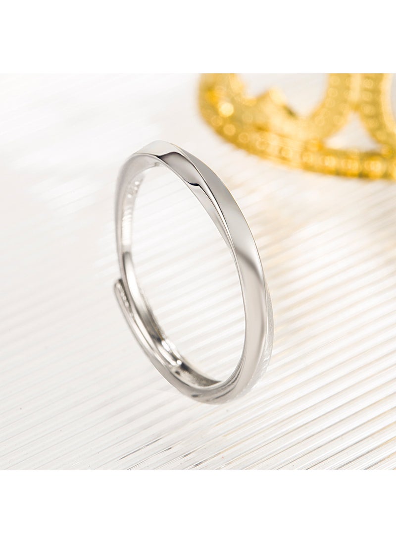 Generic - Mobius Infinity Love Open Ring for Couples Men's (Copper Plated White Gold) - Image 1