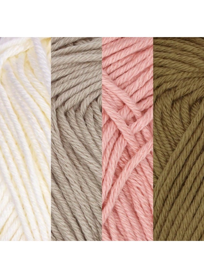 Arabest JubileeYarn Bamboo Cotton Sport Yarn - 50g/Skein - Shades of Neutral Tones - 4 Skeins - Image 2