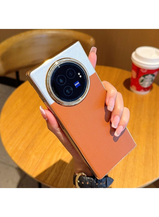 general Case Compatible with VIVO X fold 5, PU leather + Hard PC Cover, Special Leather Texture Phone Case, Anti-Fingerprint, Anti-Scratch - Image 2