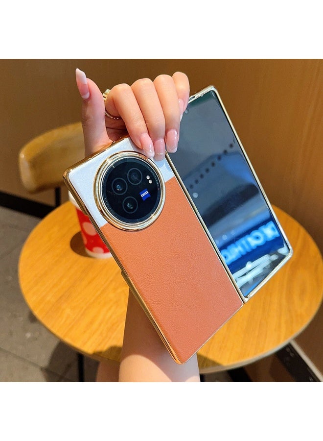 general Case Compatible with VIVO X fold 5, PU leather + Hard PC Cover, Special Leather Texture Phone Case, Anti-Fingerprint, Anti-Scratch - Image 3