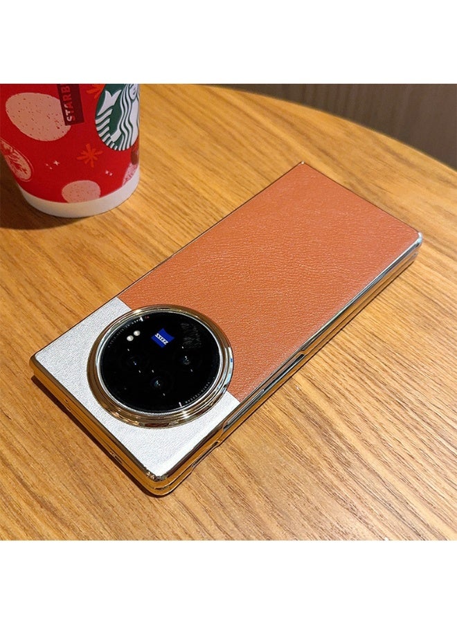 general Case Compatible with VIVO X fold 5, PU leather + Hard PC Cover, Special Leather Texture Phone Case, Anti-Fingerprint, Anti-Scratch - Image 1