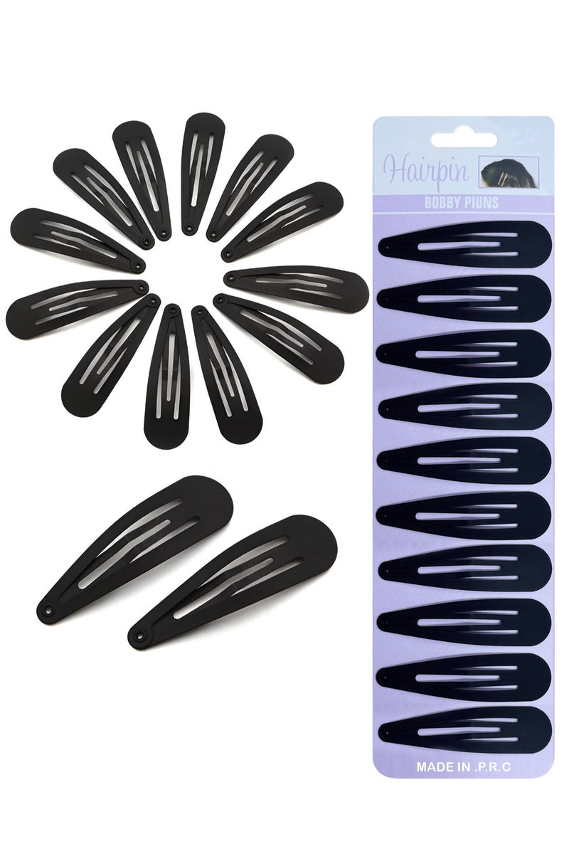 ليليت ‏20 قطعة مشابك شعر معدنية سوداء 2.7 إنش، إكسسوارات شعر، مشابك تيك تاك للنساء والبنات - Image 1