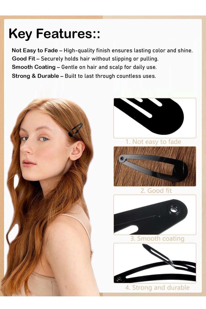 ليليت ‏20 قطعة مشابك شعر معدنية سوداء 2.7 إنش، إكسسوارات شعر، مشابك تيك تاك للنساء والبنات - Image 3