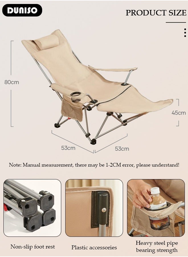 DUNISO Foldable Chair Bed with Arm, Rests Deck Chair Indoor Office, Folding Chair Portable Recliner Deck Chairs Breathable Comfort Bed for Office Lunch Break  - Image 4