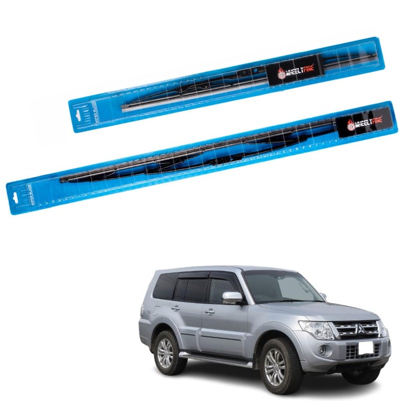 Wheelyfine Car Wiper Blades | Metal Frame | Water Repellent Windshield Wipers | Blade Refills (Mitsbisi Pajero(V80/V90)(2006Onward) Dr 22"/Pa 20") - Image 2