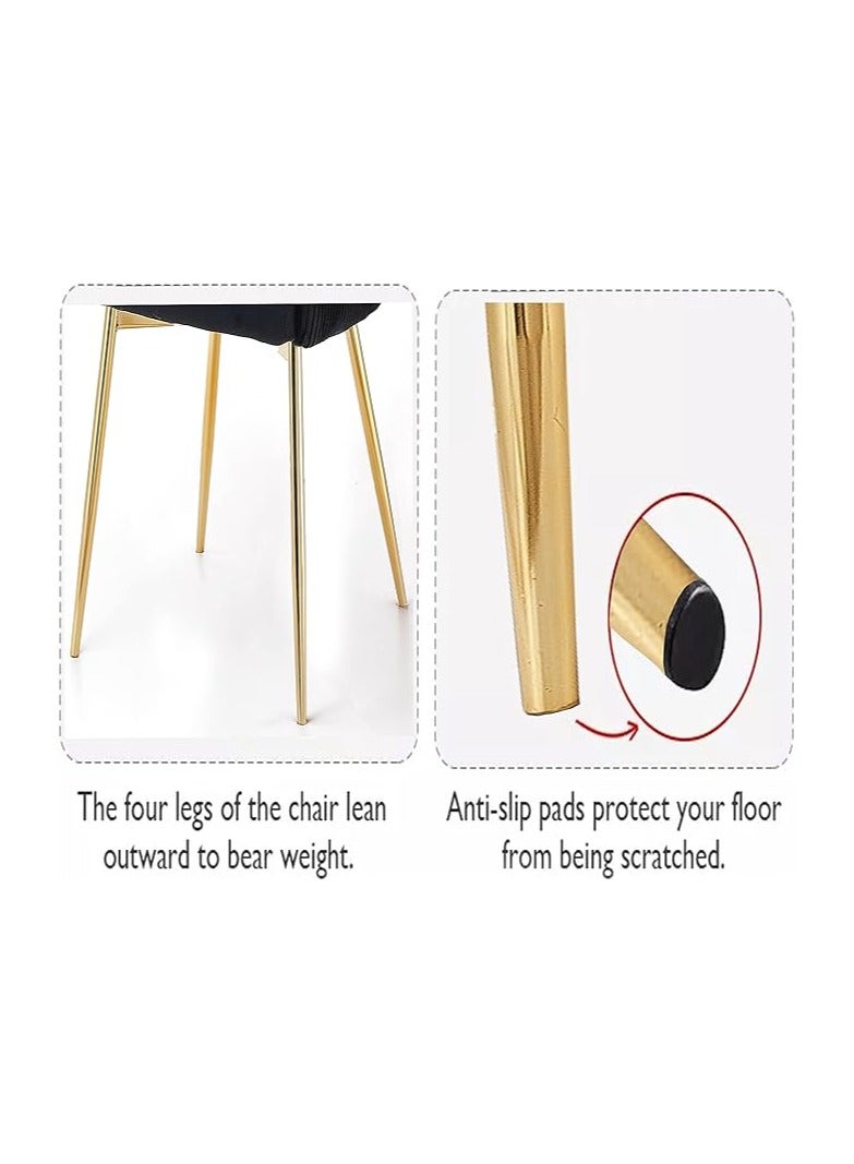 Poppins Home Poppins HOME Luxury Velvet Chair For Restaurant Home Dining And Living Room Chair With Golden Back Handle And Golden Legs (Beige)  - Image 2