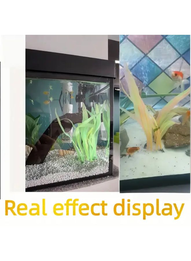 النباتات المائية الزرقاء المتوهجة في الظلام 16 قطعة 93 بوصة من زينة الأعشاب البحرية السيليكونية - Image 2