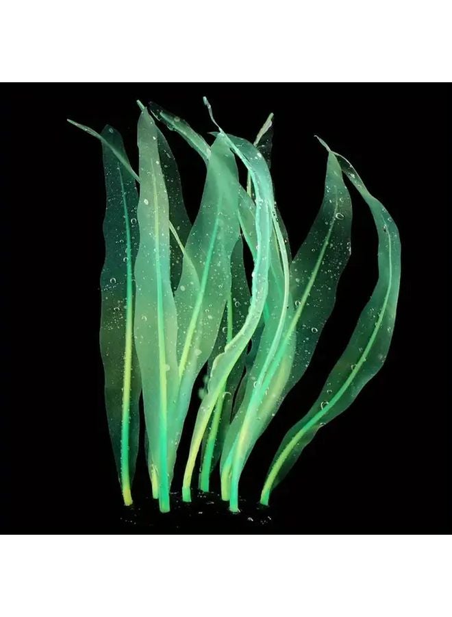 النباتات المائية الزرقاء المتوهجة في الظلام 16 قطعة 93 بوصة من زينة الأعشاب البحرية السيليكونية - Image 4