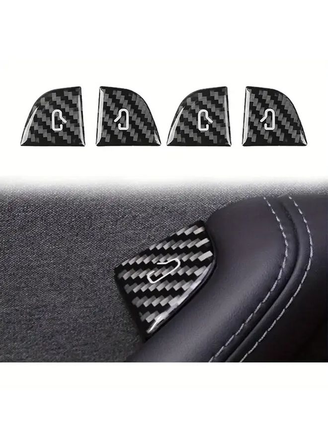 Red Carbon Fiber Door Switch Panel for Tesla Model 3 Y Interior - Image 1