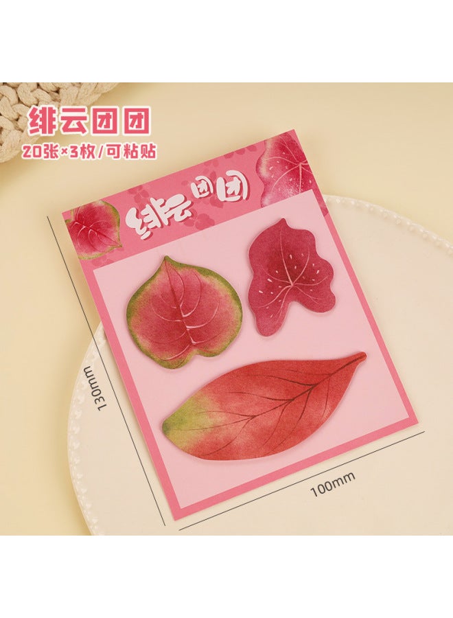 Creative Simulation Leaf Cbination Post-it Notes Cute Student Leaf Note Paper Small Fresh Maple Leaf Mes N Times - Image 1