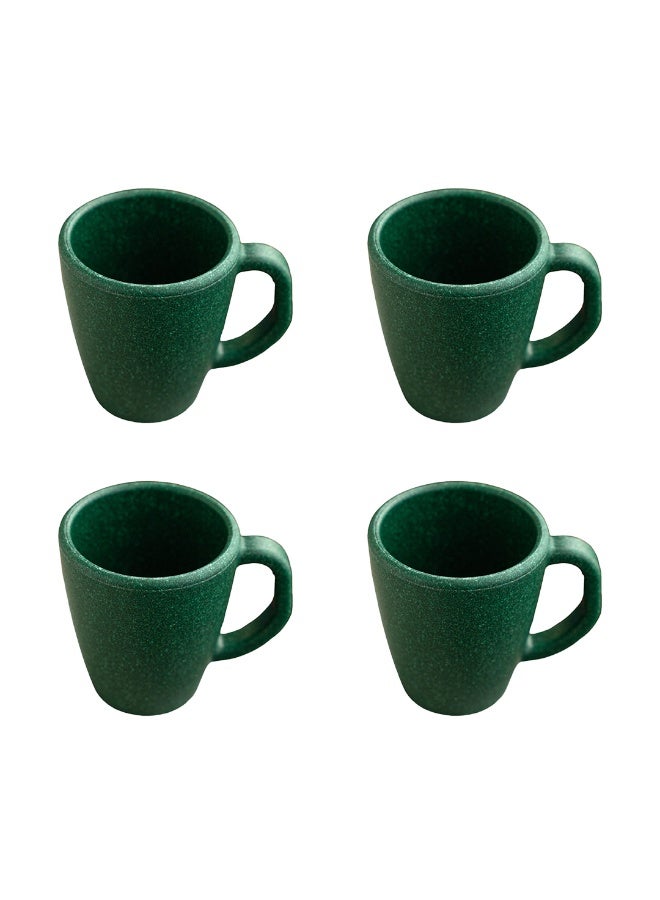 FRENVI Earth-Friendly Classic Coffee Mini Mug Set of 4 |150 ml|Made with Rice Husk & Bamboo Fibers|Microwave Safe|Hot & Cold Coffee Cup, Milk & Tea Cup |Matte Finish mugs for coffee| Fern Green - Image 1