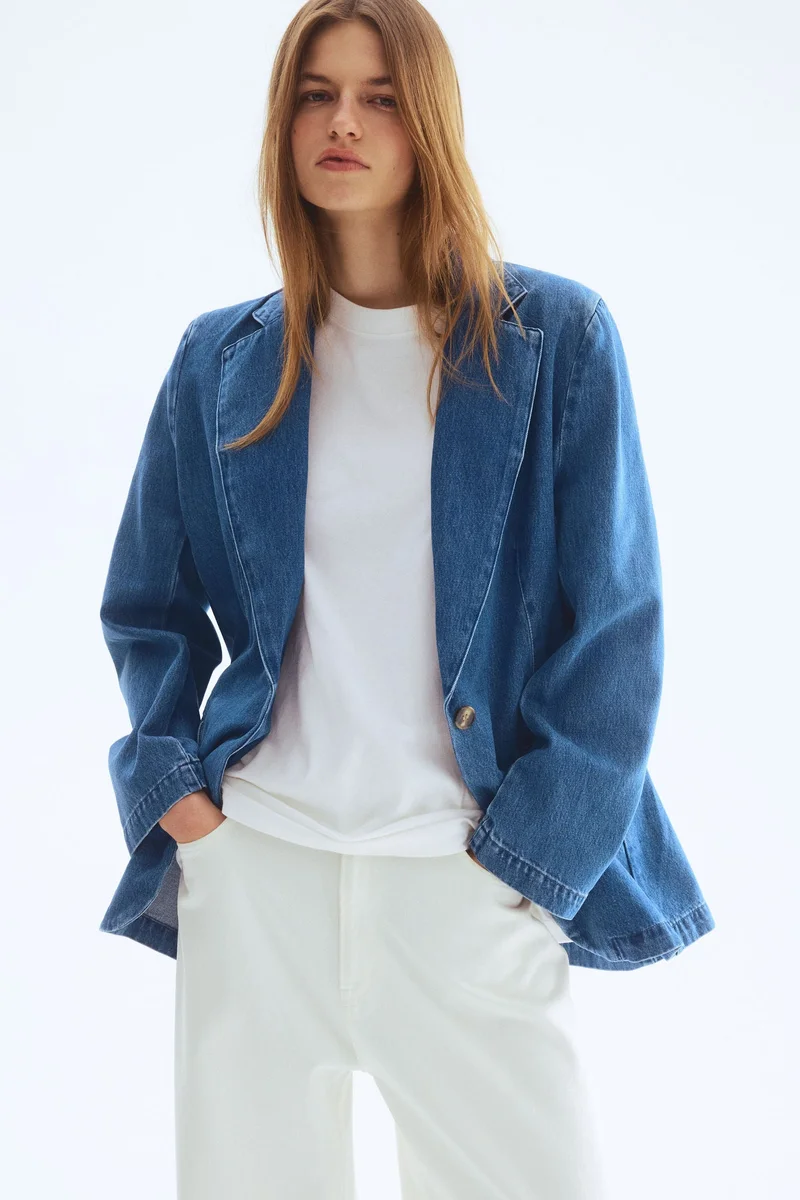 H&M Single-breasted denim blazer