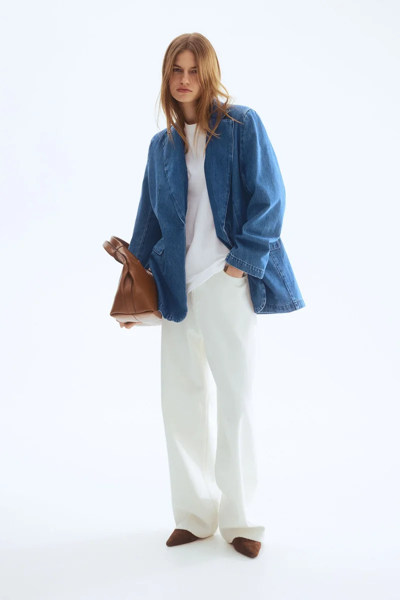 H&M Single-breasted denim blazer