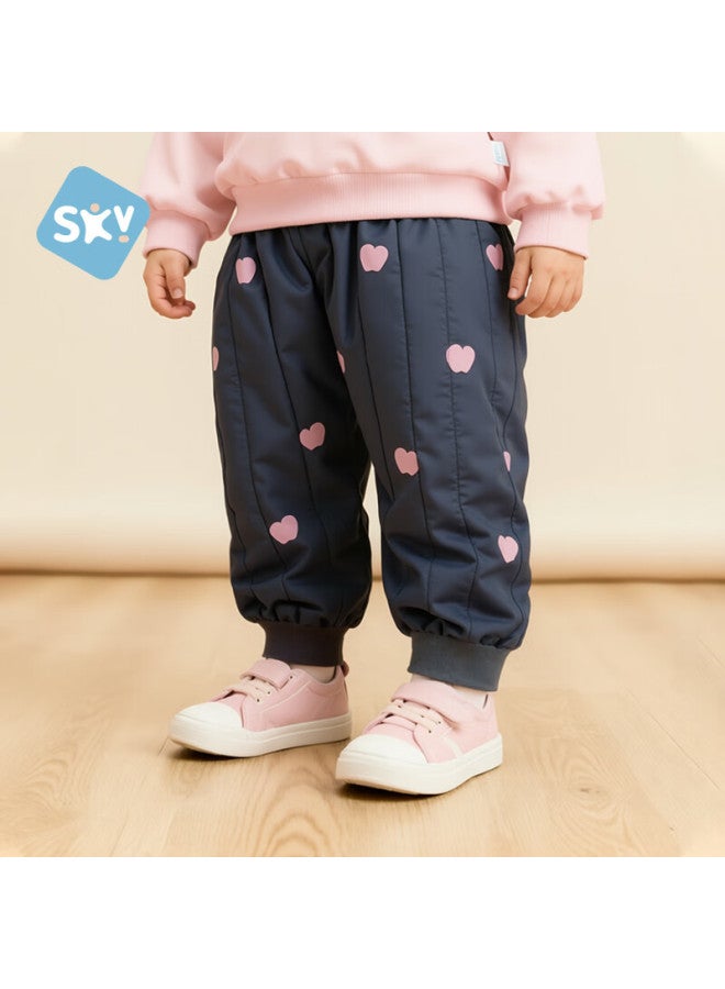 Shubeiyi Children's Cotton-padded Warm Pants Uni Autumn Winter Thickened Casual Long Pants Gray Size 80