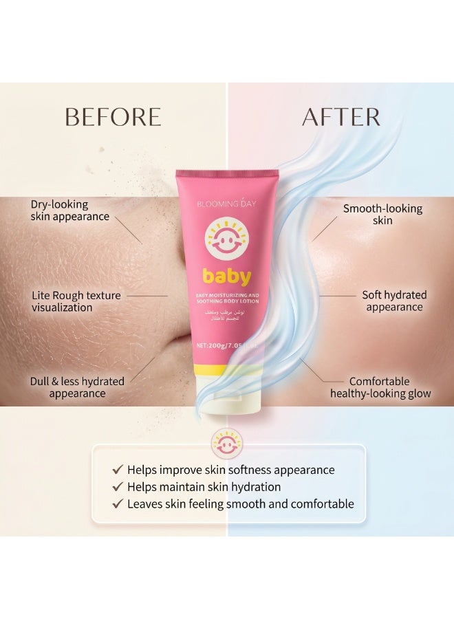 Blooming Day Baby Moisturizing & Soothing Body Lotion, Lightweight Non-Greasy Baby Lotion, Helps Protect Skin from Dryness, For Daily Baby Care, 200g - Image 4