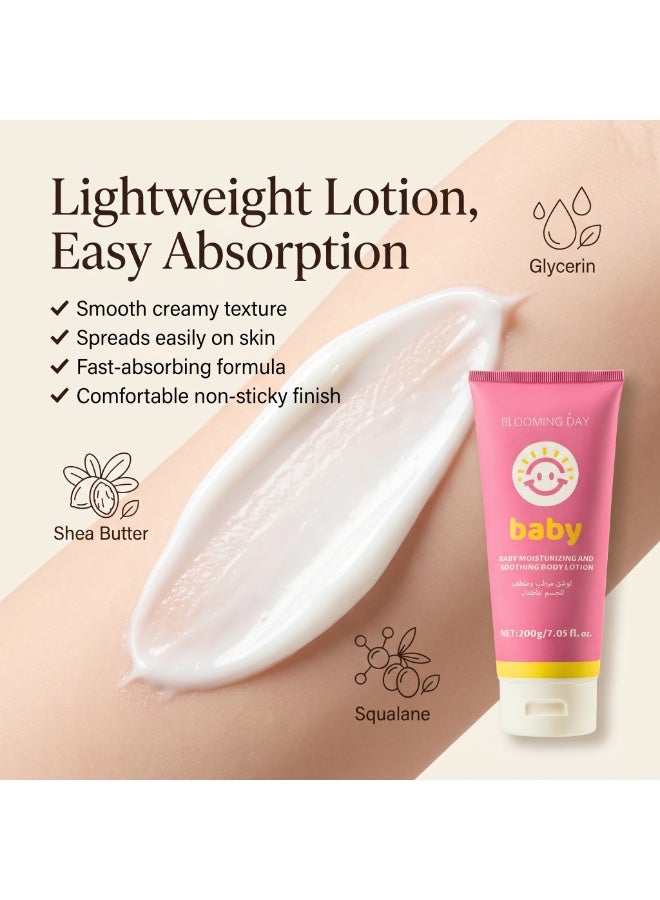 Blooming Day Baby Moisturizing & Soothing Body Lotion, Lightweight Non-Greasy Baby Lotion, Helps Protect Skin from Dryness, For Daily Baby Care, 200g - Image 3