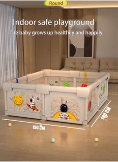 Baby Playpen, Extra Large Playard for Babies, Portable Indoor Outdoor Toddlers Safety Play Yard Activities with Breathable Mesh&Zipper Door, with 50pcs-Ocean Balls&Accessories 150*180cm - pzsku/Z858BFBAB944D6336B1A2Z/45/_/1714810889/30542a77-1b26-451c-8c1d-6c0ad7350c9a