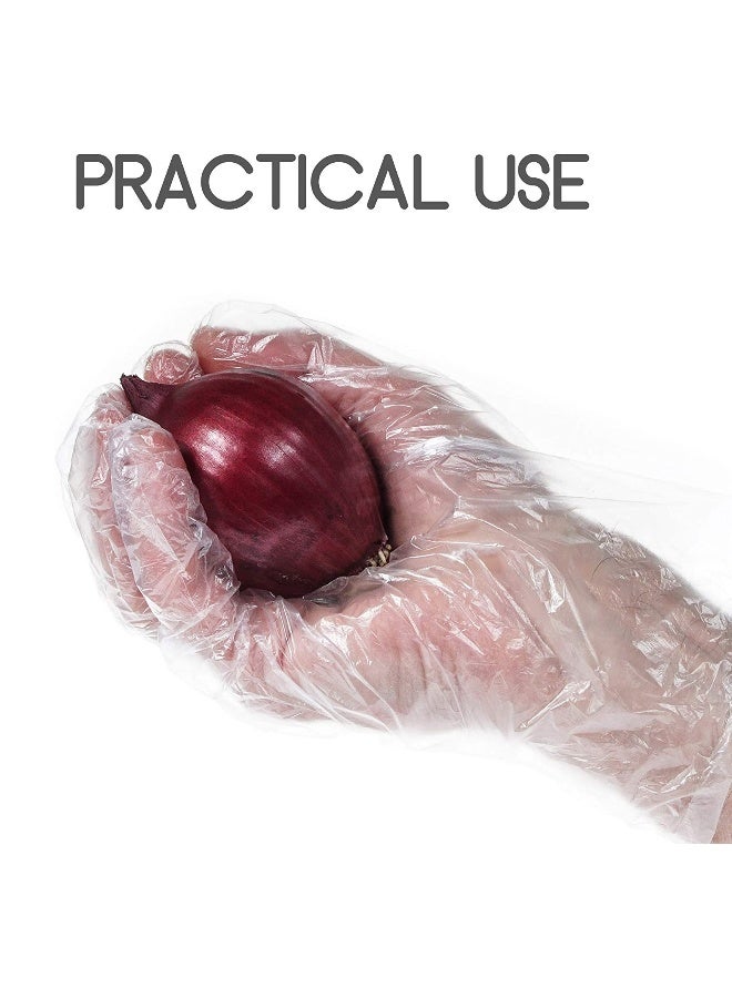 Food safe 100-Piece Disposable Plastic Gloves Clear - Image 3
