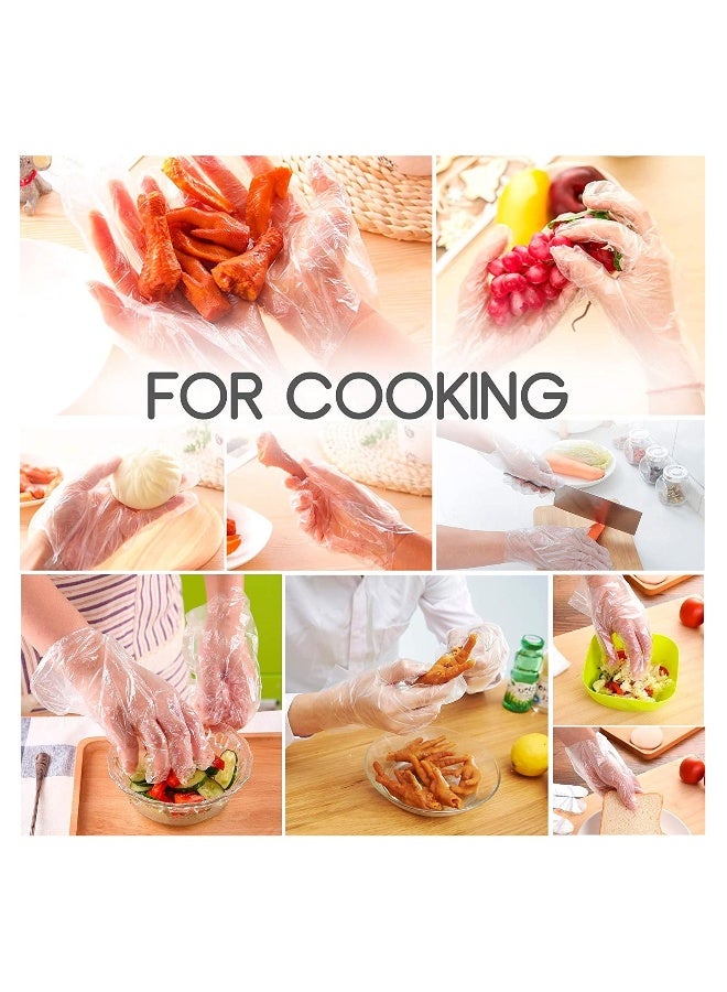 Food safe 100-Piece Disposable Plastic Gloves Clear - Image 2
