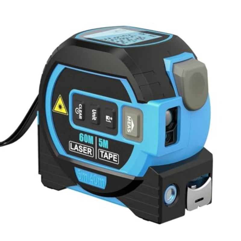 Almighty Ruler 3-in-1 Laser Measuring Tape, The Almighty Tools Laser Tape Measure, 196/131ft High Accuracy Laser Measurement and 16ft Manual Measuring Tape Measure Blue-196 ft/60 m - Image 1