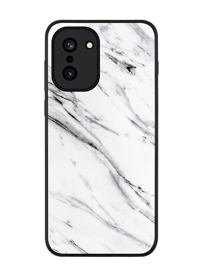 For OnePlus 15R Case,Slim fit Camera Protection, Shockproof Thin Phone cover  - Marble Print Grey White
