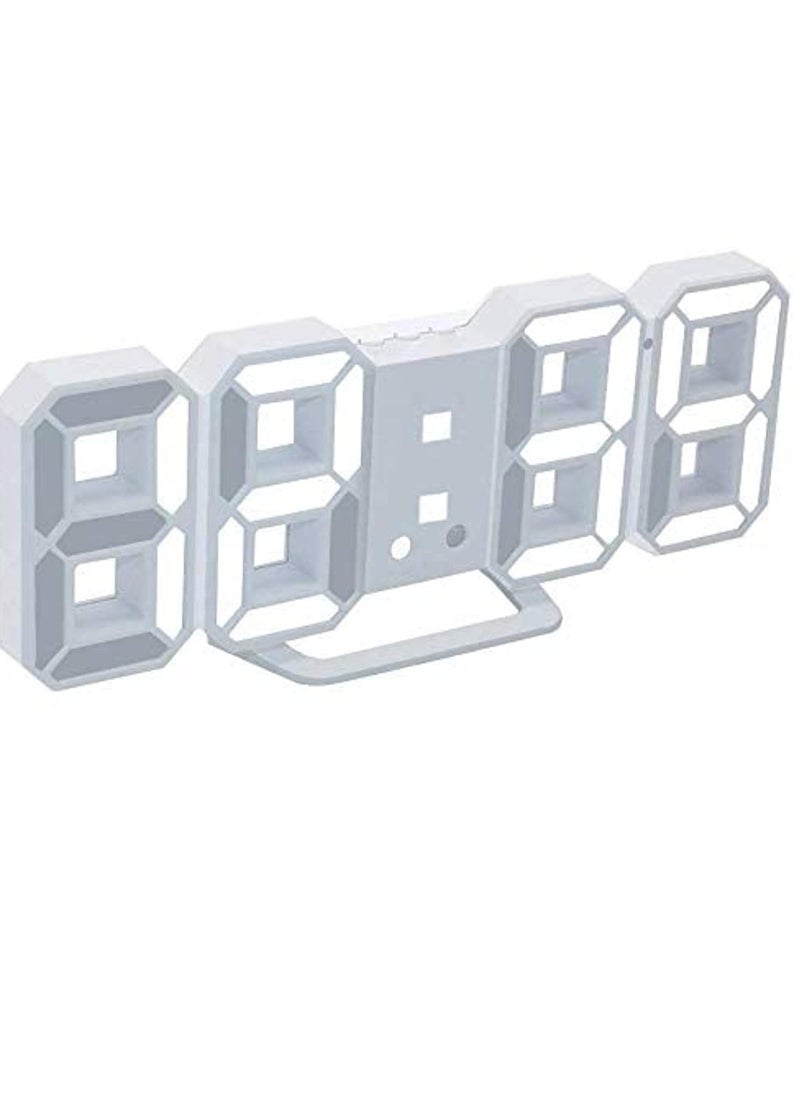 WENTCCION 3D LED Digital Clock Glowing Night Mode Brightness Adjustable Electronic Table Clock 24/12 Hour Display Alarm Clock Wall Hanging  - Image 1