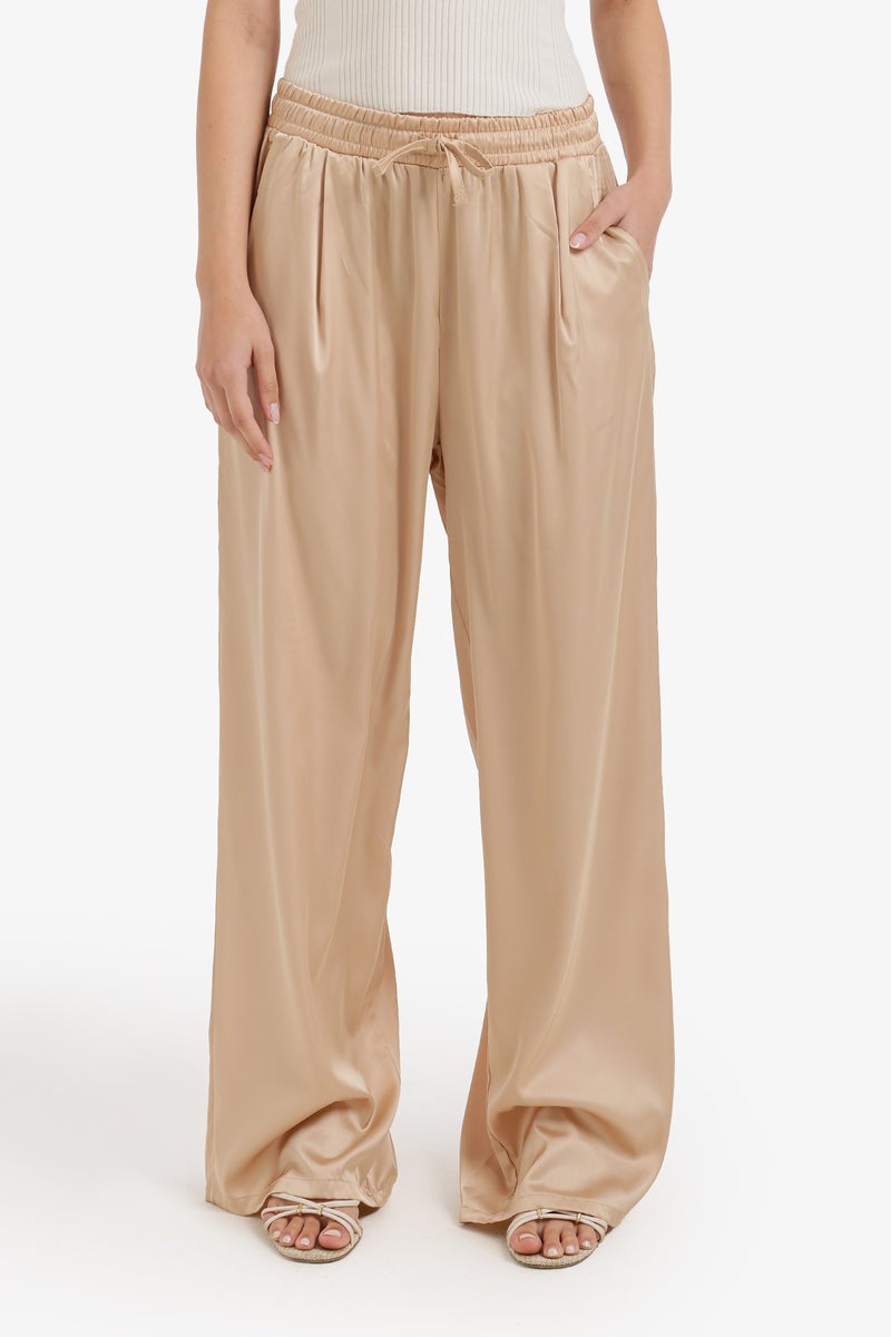 Carina Wide-Leg Satin Pants - Image 1