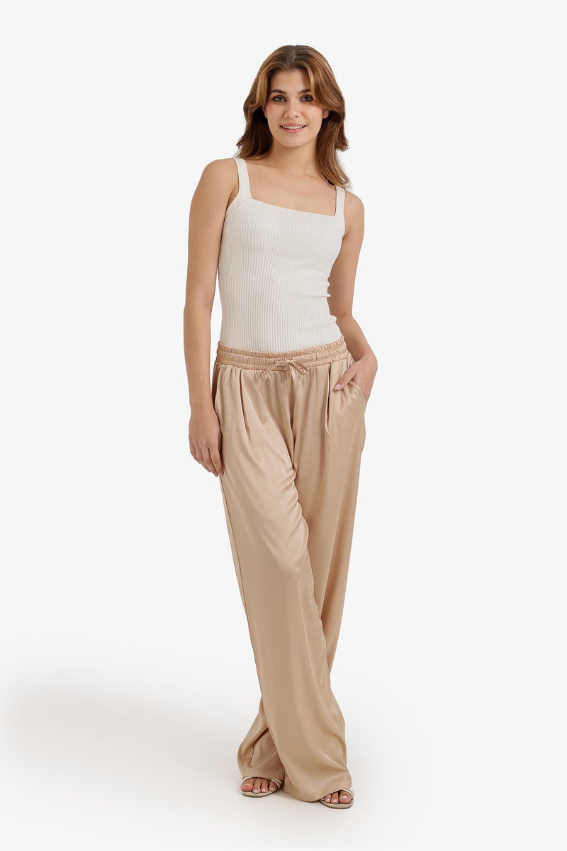 Carina Wide-Leg Satin Pants - Image 5