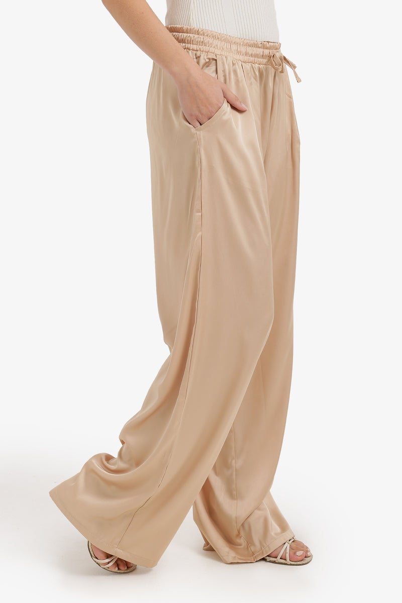 Carina Wide-Leg Satin Pants - Image 2