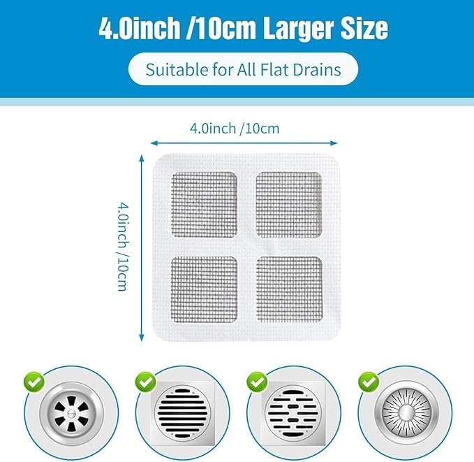 TOP SELECT TOP SELECT Bathroom Drain Cover Kitchen Sink Strainer Reusable and Versatile Drain Cover Sink Drainer Mesh Shower Drain Covers Square Shape Kitchen Sink Strainer (20) - Image 3